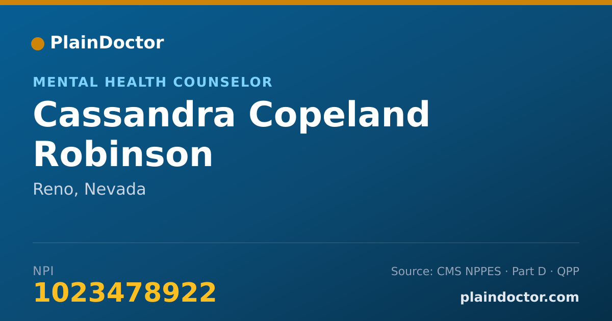 Shareable card for Cassandra Copeland Robinson - Mental Health Counselor, Reno, NV