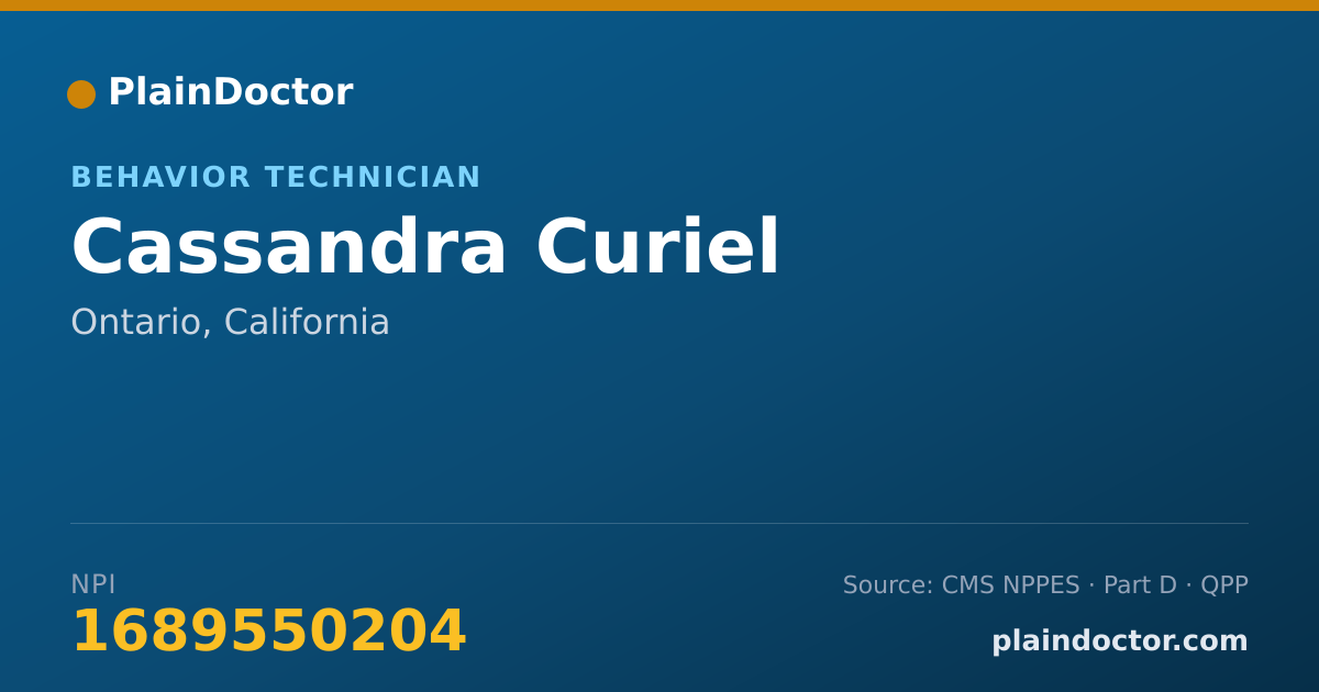 Shareable card for Cassandra Curiel - Behavior Technician, Ontario, CA