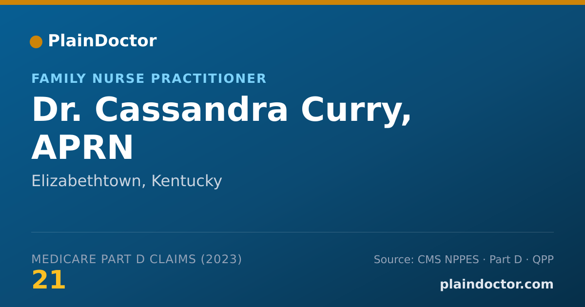 Shareable card for Cassandra Curry, APRN - Family Nurse Practitioner, Elizabethtown, KY