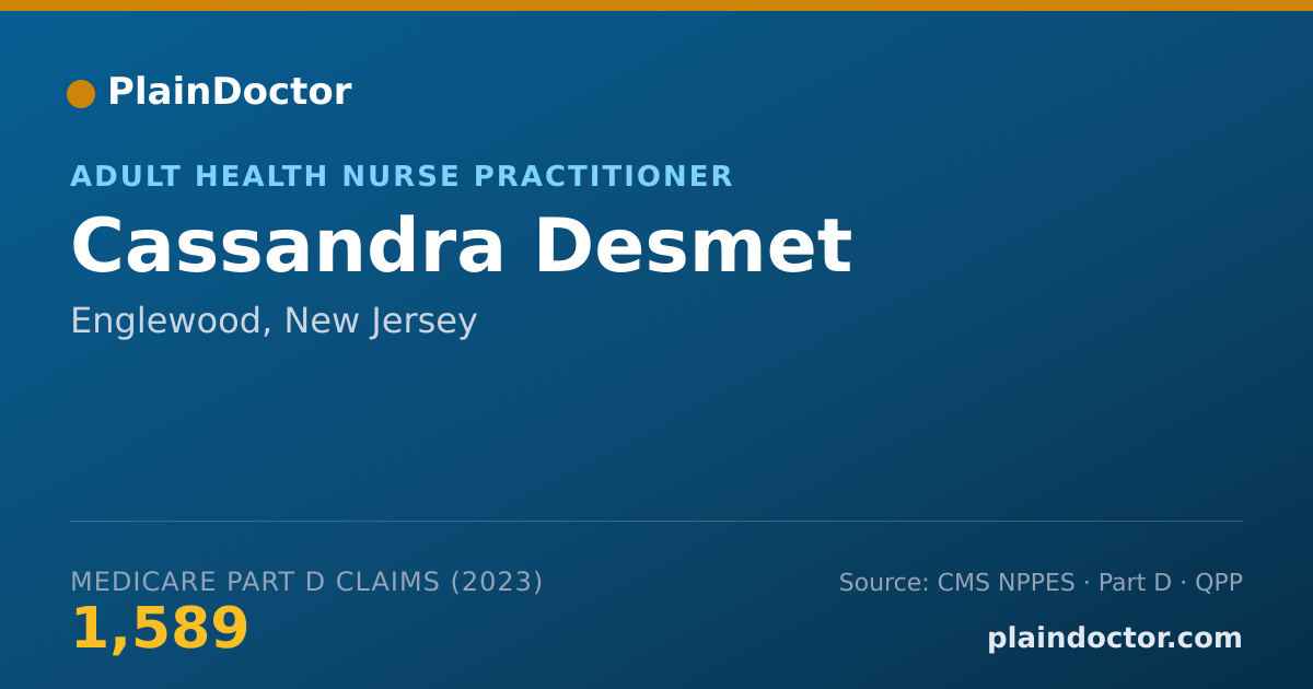 Shareable card for Cassandra Desmet - Adult Health Nurse Practitioner, Englewood, NJ