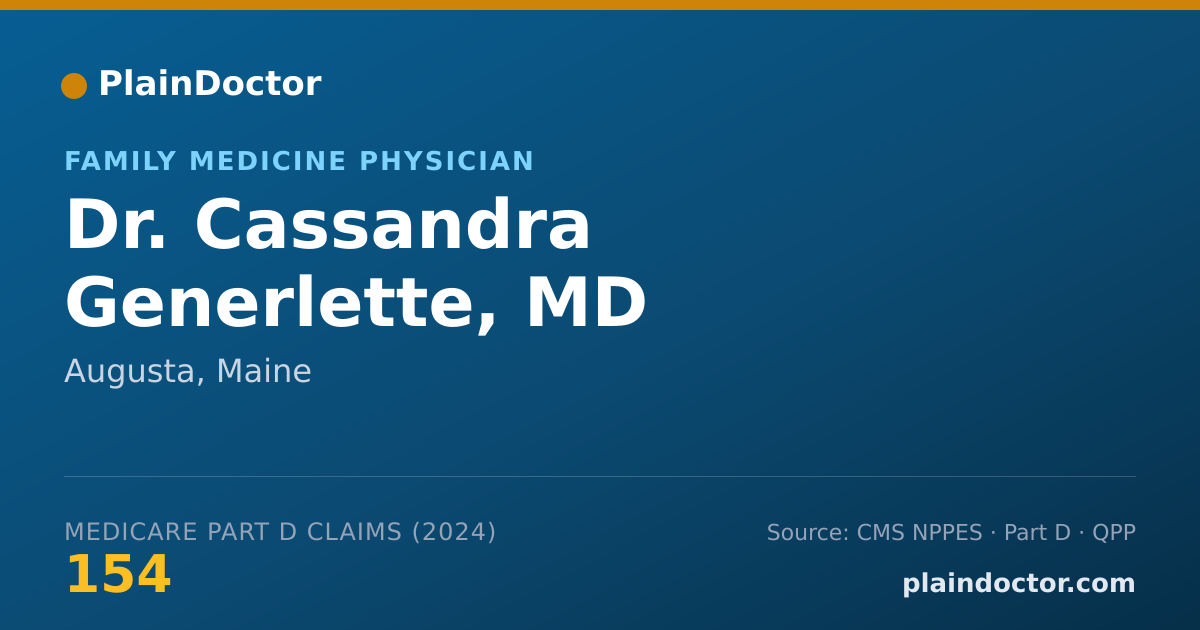 Shareable card for Cassandra Generlette, MD - Family Medicine Physician, Augusta, ME