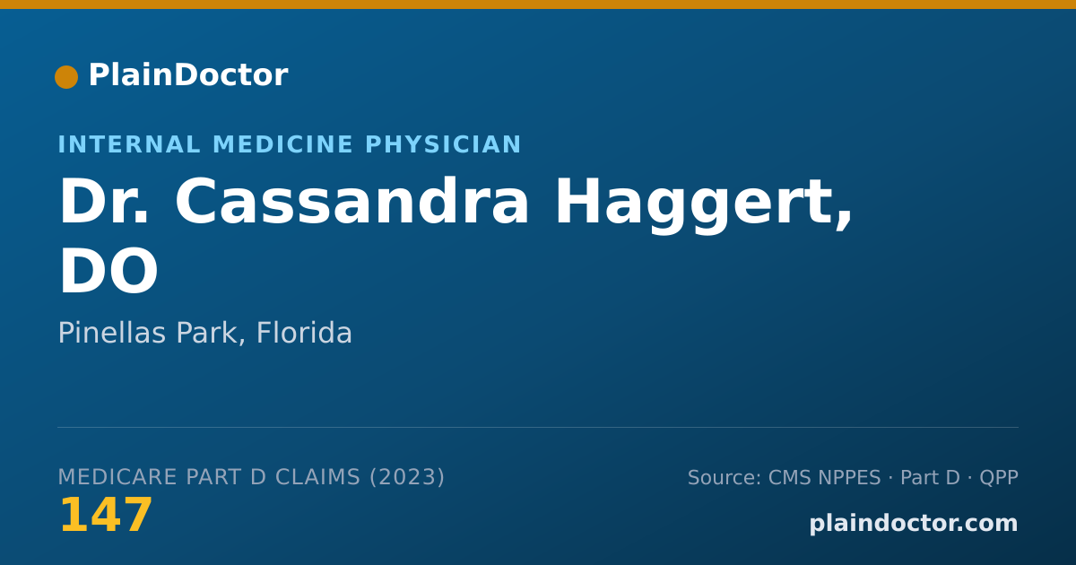 Shareable card for Cassandra Haggert, DO - Internal Medicine Physician, Pinellas Park, FL