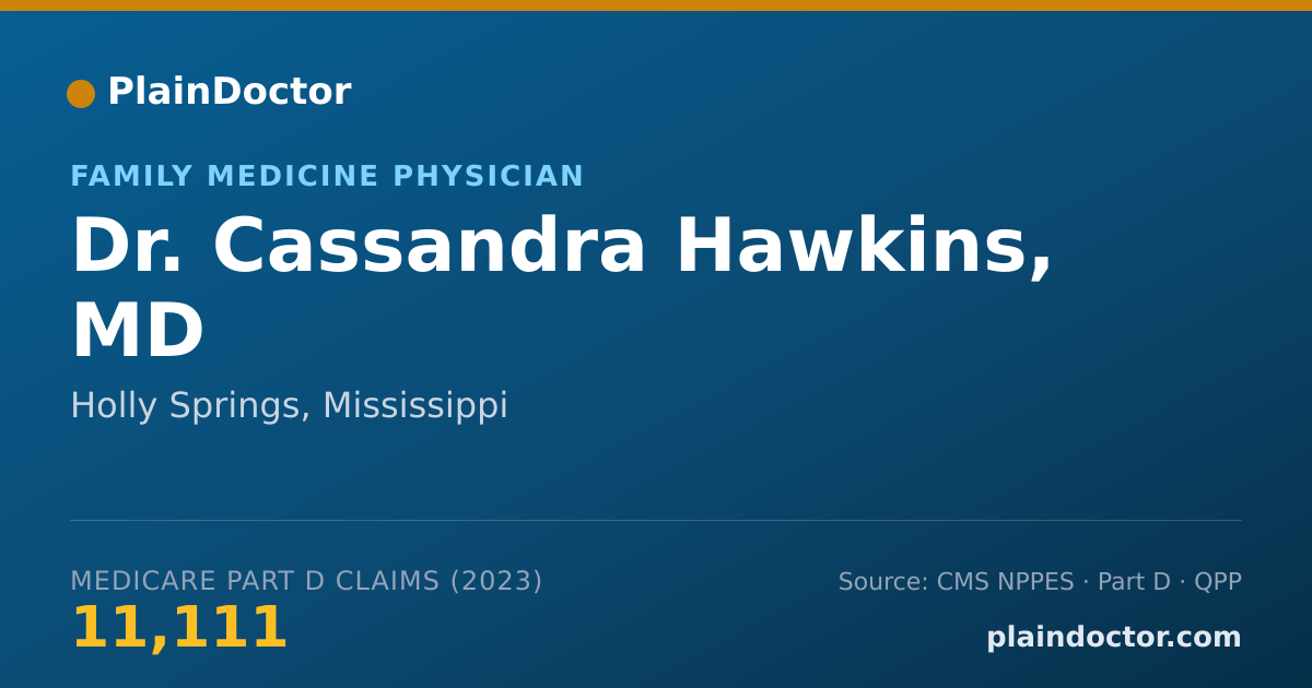 Shareable card for Cassandra Hawkins, MD - Family Medicine Physician, Holly Springs, MS
