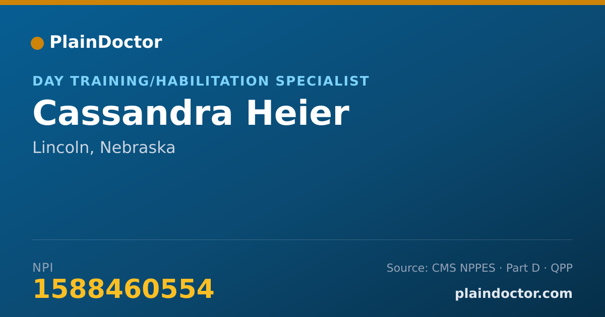 Shareable card for Cassandra Heier - Day Training/Habilitation Specialist, Lincoln, NE