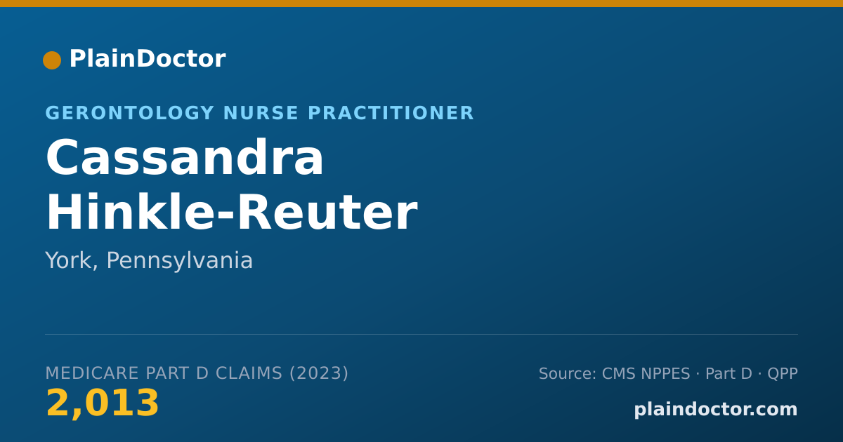 Shareable card for Cassandra Hinkle-Reuter - Gerontology Nurse Practitioner, York, PA