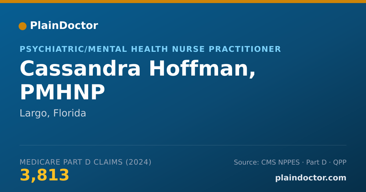 Shareable card for Cassandra Hoffman, PMHNP - Psychiatric/Mental Health Nurse Practitioner, Largo, FL