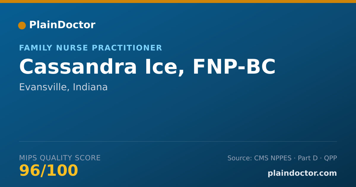 Shareable card for Cassandra Ice, FNP-BC - Family Nurse Practitioner, Evansville, IN