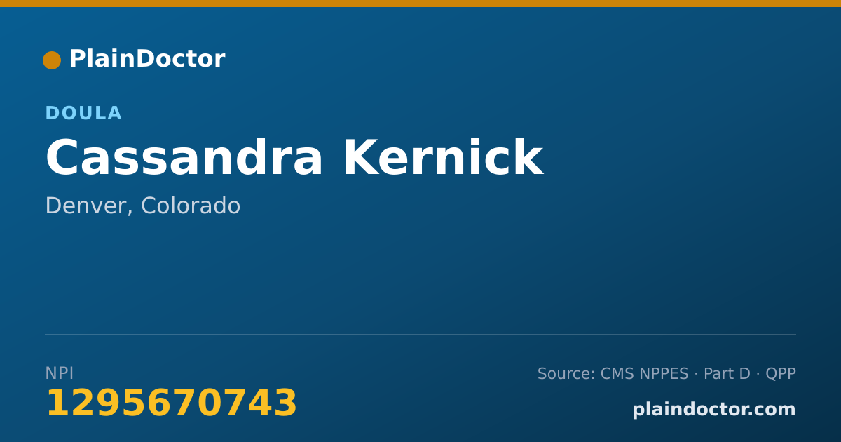 Shareable card for Cassandra Kernick - Doula, Denver, CO