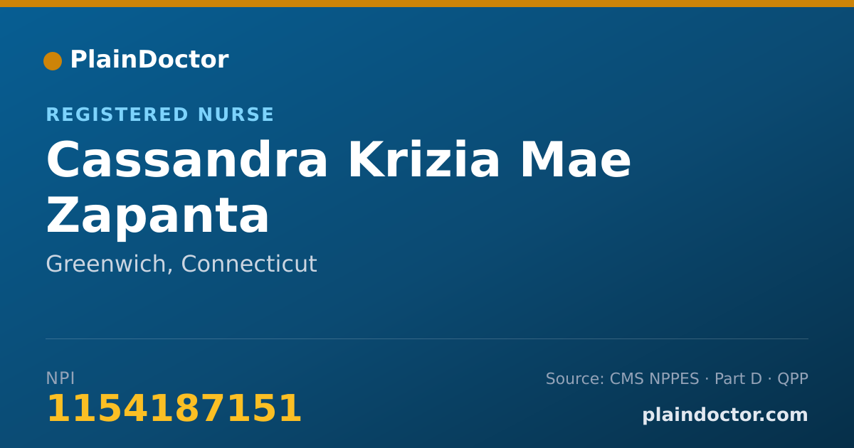 Shareable card for Cassandra Krizia Mae Zapanta - Registered Nurse, Greenwich, CT