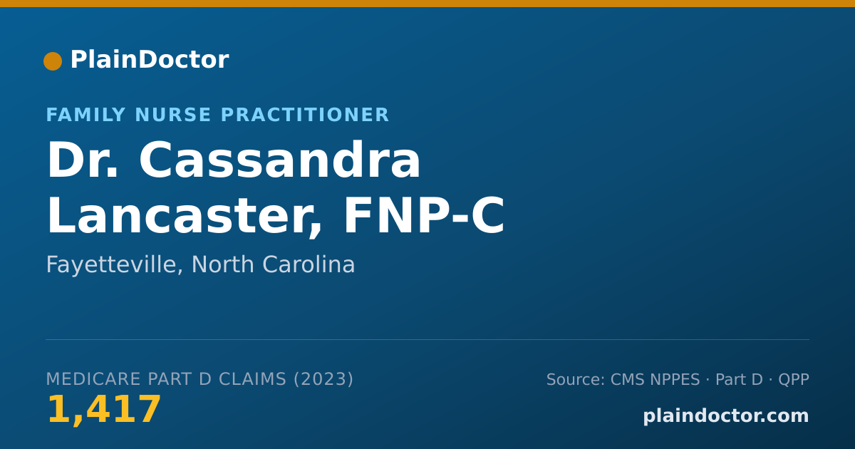 Shareable card for Cassandra Lancaster, FNP-C - Family Nurse Practitioner, Fayetteville, NC
