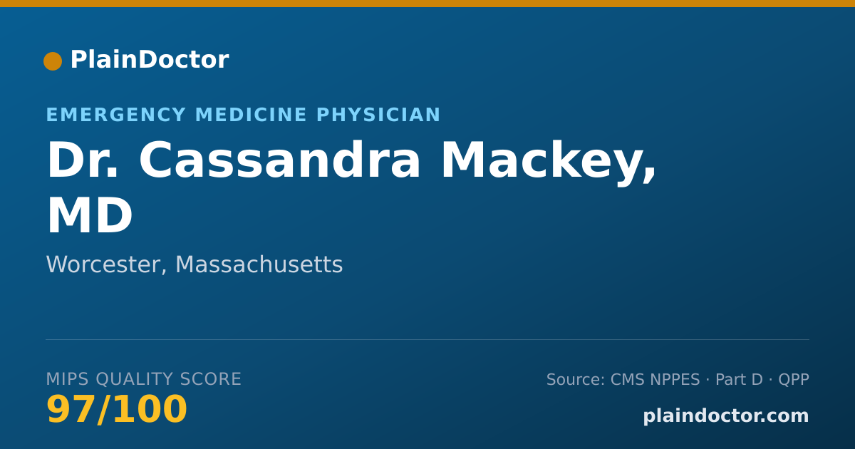 Shareable card for Cassandra Mackey, MD - Emergency Medicine Physician, Worcester, MA