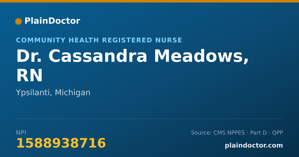 Shareable card for Cassandra Meadows, RN - Community Health Registered Nurse, Ypsilanti, MI