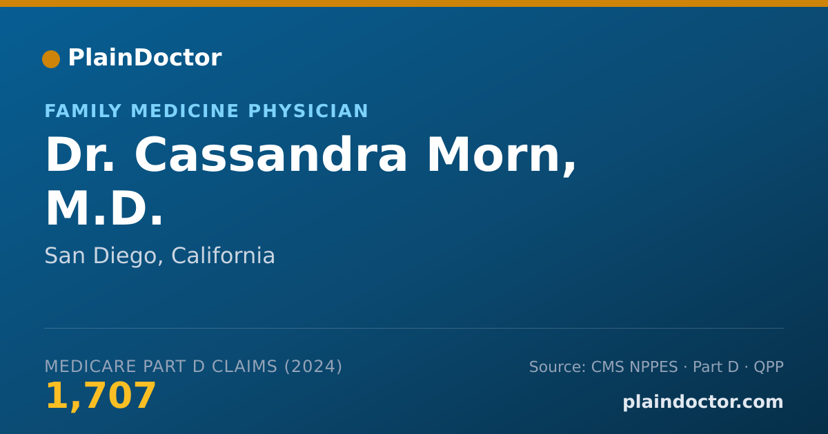 Shareable card for Cassandra Morn, M.D. - Family Medicine Physician, San Diego, CA