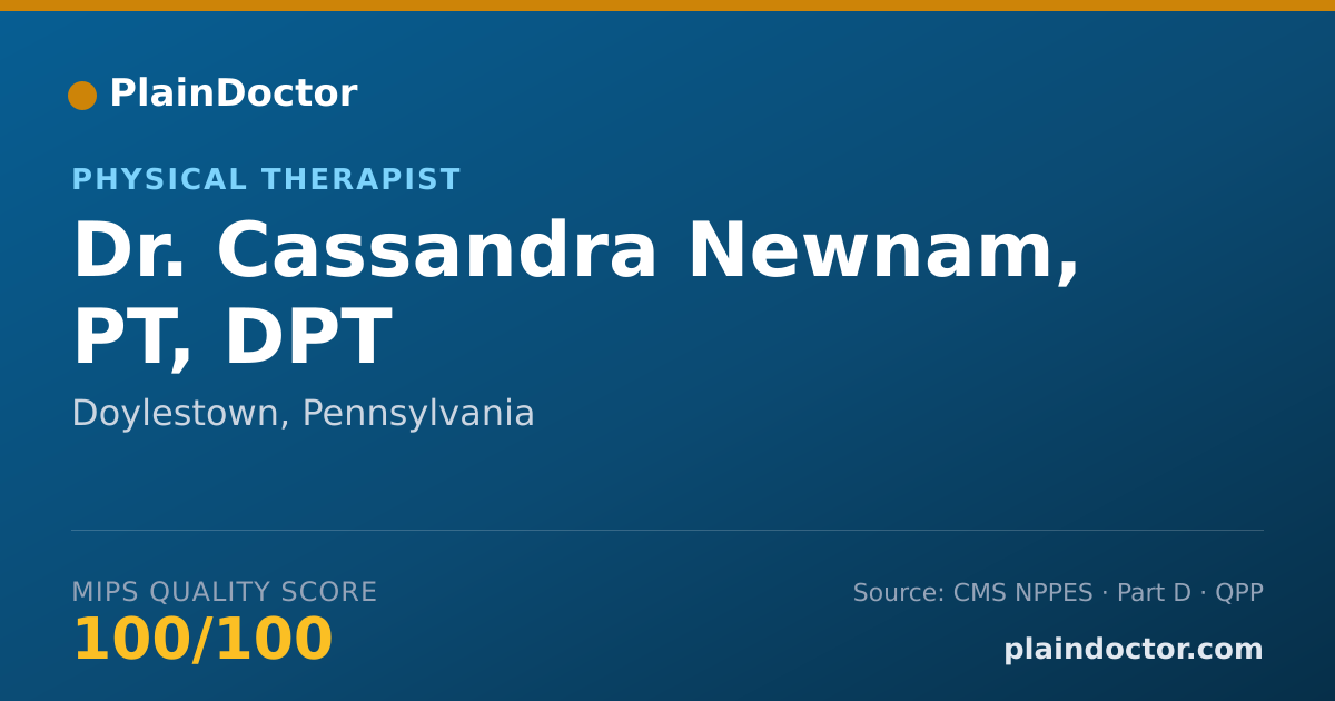 Shareable card for Cassandra Newnam, PT, DPT - Physical Therapist, Doylestown, PA