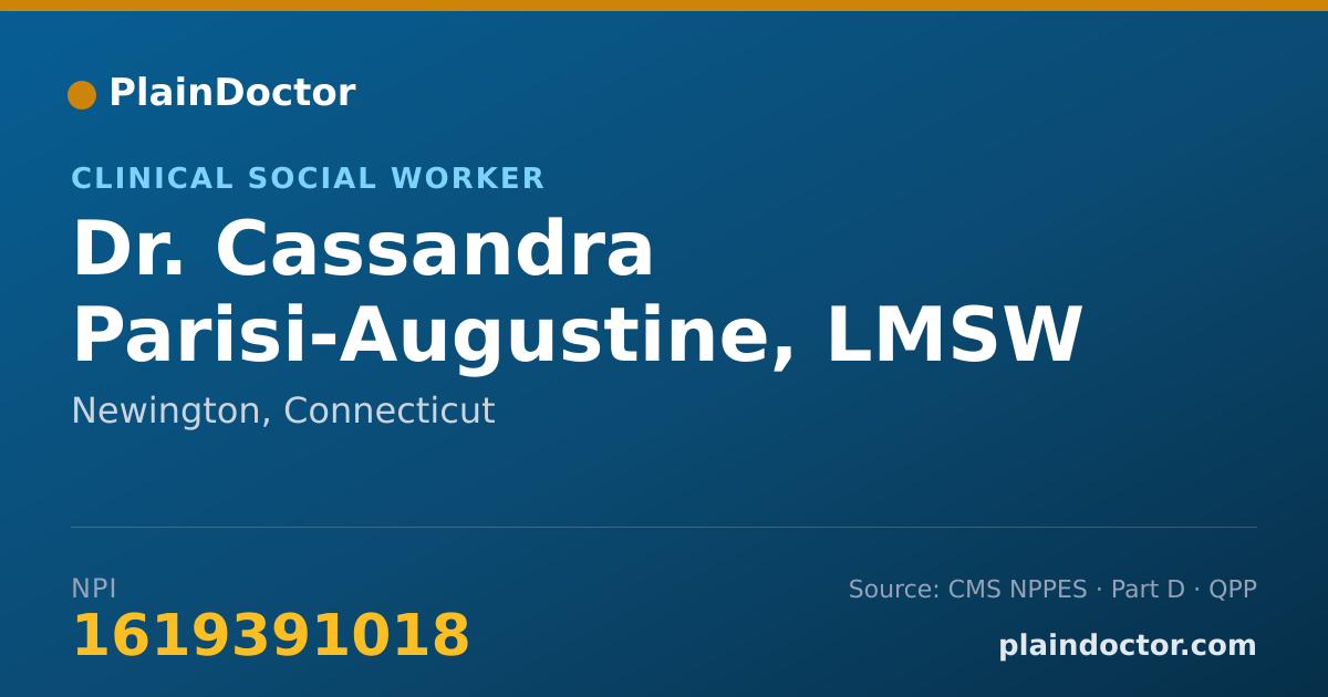 Shareable card for Cassandra Parisi-Augustine, LMSW - Clinical Social Worker, Newington, CT