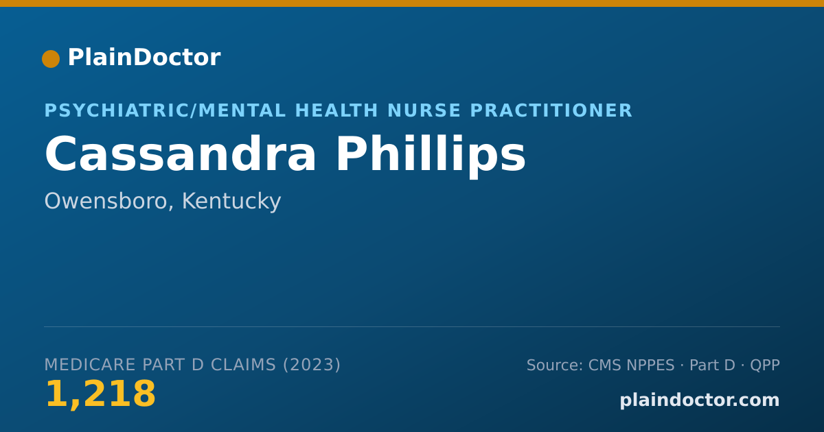 Shareable card for Cassandra Phillips - Psychiatric/Mental Health Nurse Practitioner, Owensboro, KY