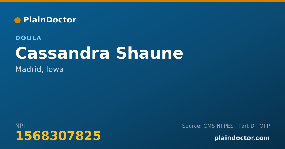 Shareable card for Cassandra Shaune - Doula, Madrid, IA