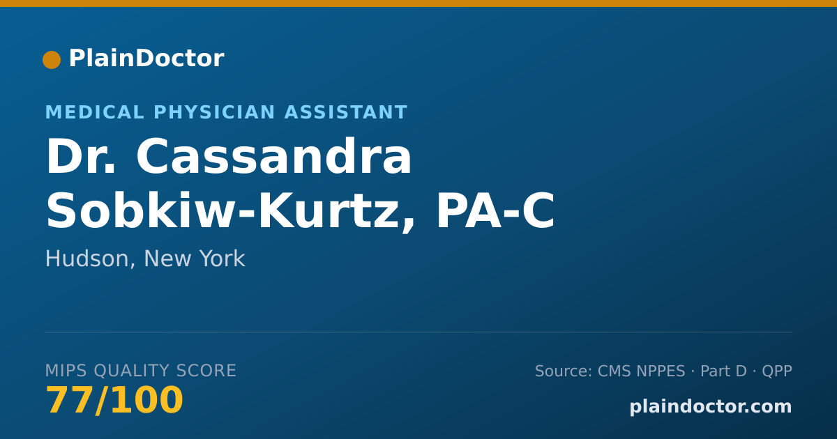 Shareable card for Cassandra Sobkiw-Kurtz, PA-C - Medical Physician Assistant, Hudson, NY