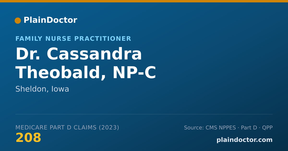 Shareable card for Cassandra Theobald, NP-C - Family Nurse Practitioner, Sheldon, IA