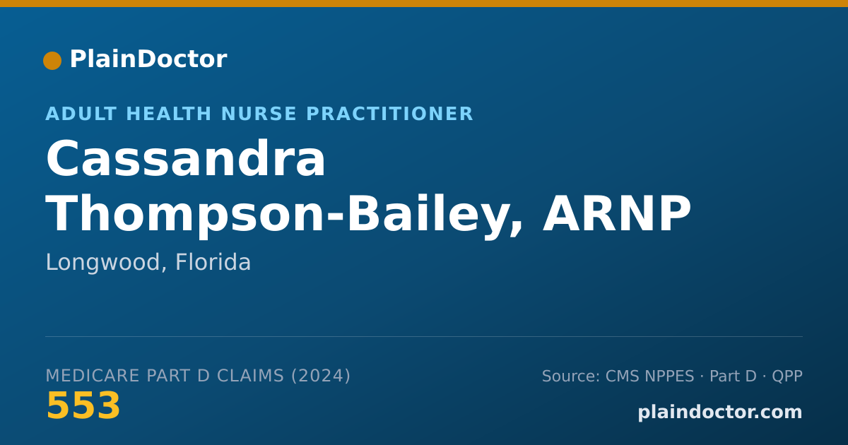 Shareable card for Cassandra Thompson-Bailey, ARNP - Adult Health Nurse Practitioner, Longwood, FL