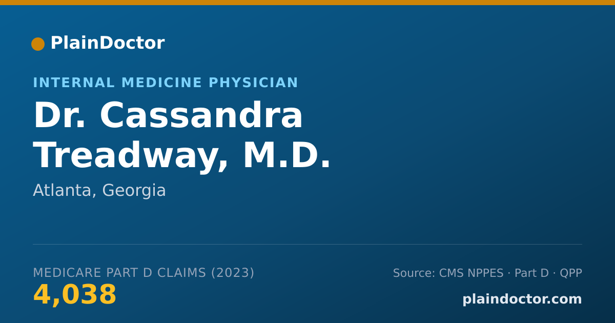 Shareable card for Cassandra Treadway, M.D. - Internal Medicine Physician, Atlanta, GA