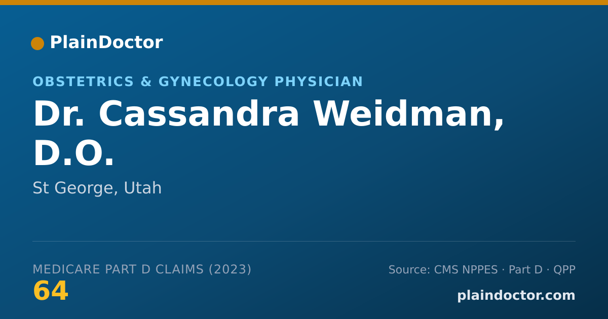 Shareable card for Cassandra Weidman, D.O. - Obstetrics & Gynecology Physician, St George, UT