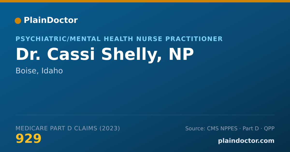 Shareable card for Cassi Shelly, NP - Psychiatric/Mental Health Nurse Practitioner, Boise, ID