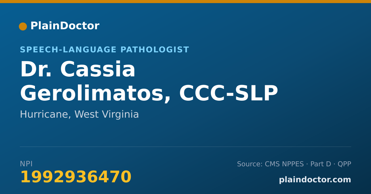 Shareable card for Cassia Gerolimatos, CCC-SLP - Speech-Language Pathologist, Hurricane, WV