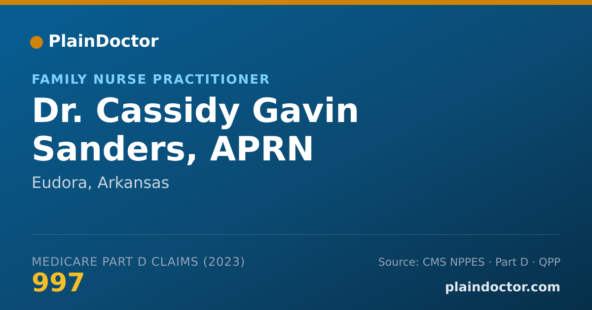 Shareable card for Cassidy Gavin Sanders, APRN - Family Nurse Practitioner, Eudora, AR