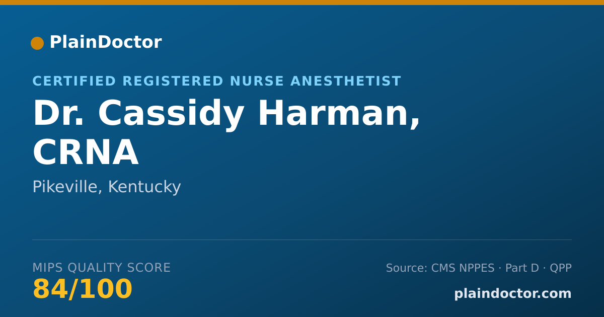 Shareable card for Cassidy Harman, CRNA - Certified Registered Nurse Anesthetist, Pikeville, KY