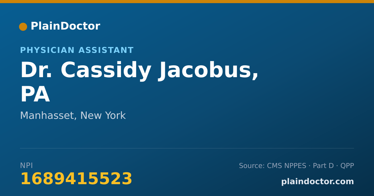 Shareable card for Cassidy Jacobus, PA - Physician Assistant, Manhasset, NY