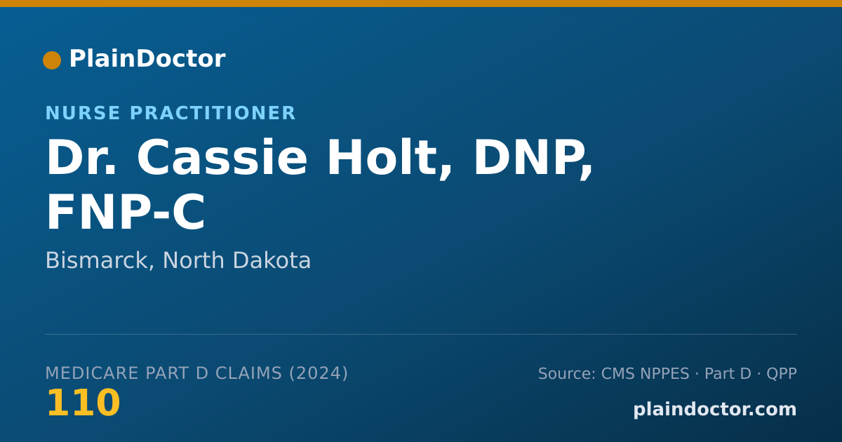 Shareable card for Cassie Holt, DNP, FNP-C - Nurse Practitioner, Bismarck, ND
