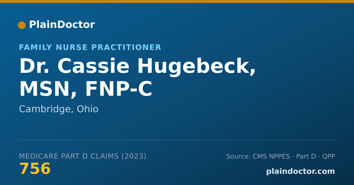 Shareable card for Cassie Hugebeck, MSN, FNP-C - Family Nurse Practitioner, Cambridge, OH