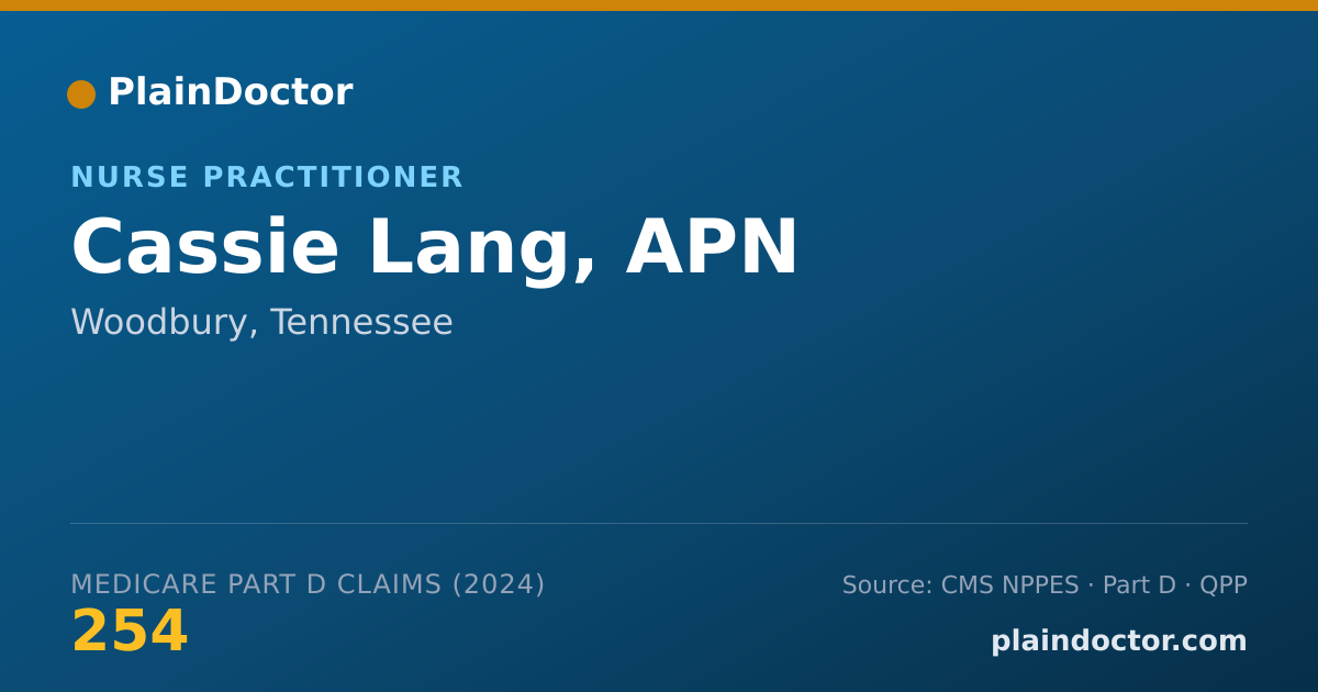 Shareable card for Cassie Lang, APN - Family Nurse Practitioner, Woodbury, TN