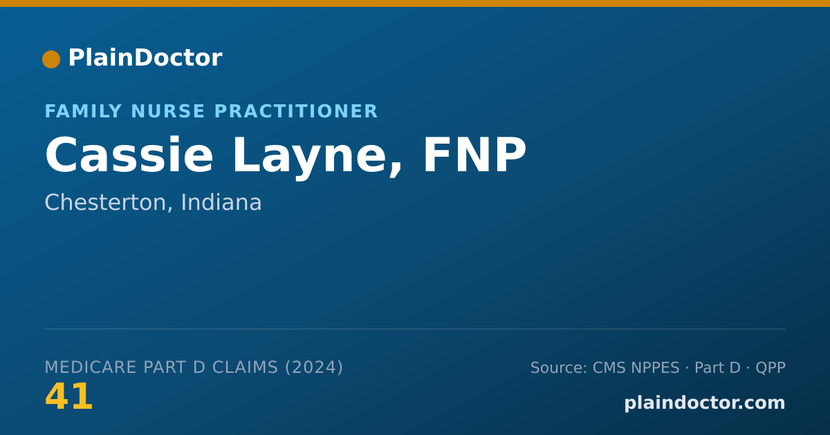 Shareable card for Cassie Layne, FNP - Family Nurse Practitioner, Chesterton, IN