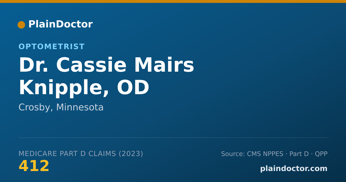 Shareable card for Cassie Mairs Knipple, OD - Optometrist, Crosby, MN