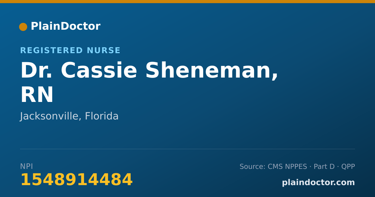 Shareable card for Cassie Sheneman, RN - Registered Nurse, Jacksonville, FL