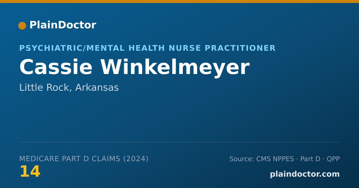 Shareable card for Cassie Winkelmeyer - Psychiatric/Mental Health Nurse Practitioner, Little Rock, AR