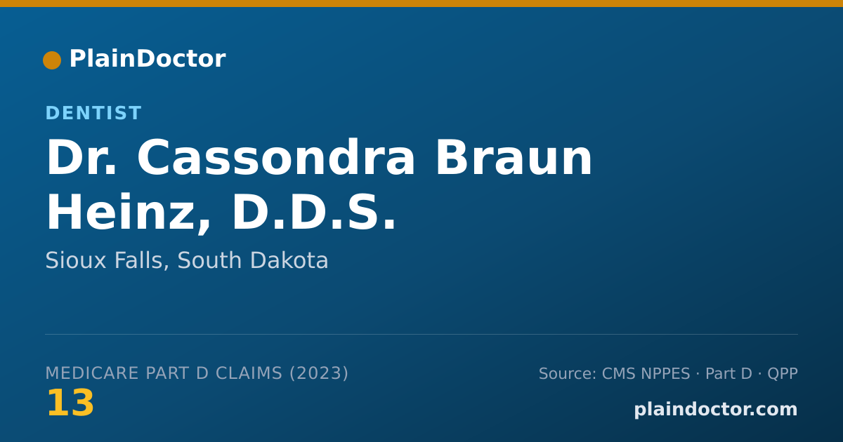 Shareable card for Cassondra Braun Heinz, D.D.S. - Dentist, Sioux Falls, SD
