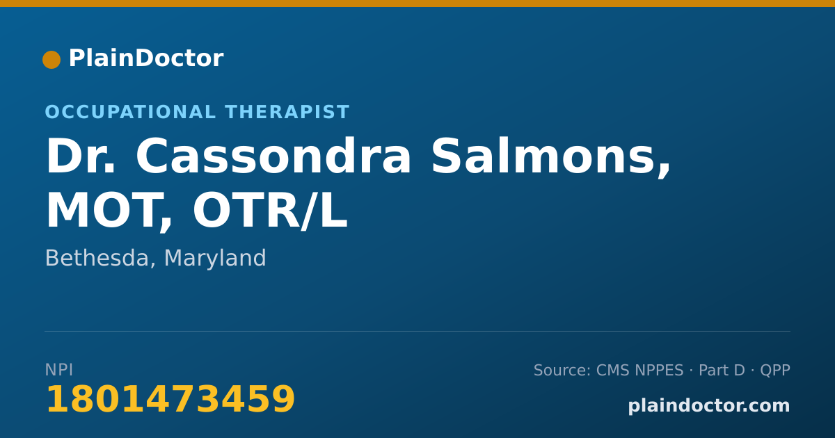 Shareable card for Cassondra Salmons, MOT, OTR/L - Occupational Therapist, Bethesda, MD