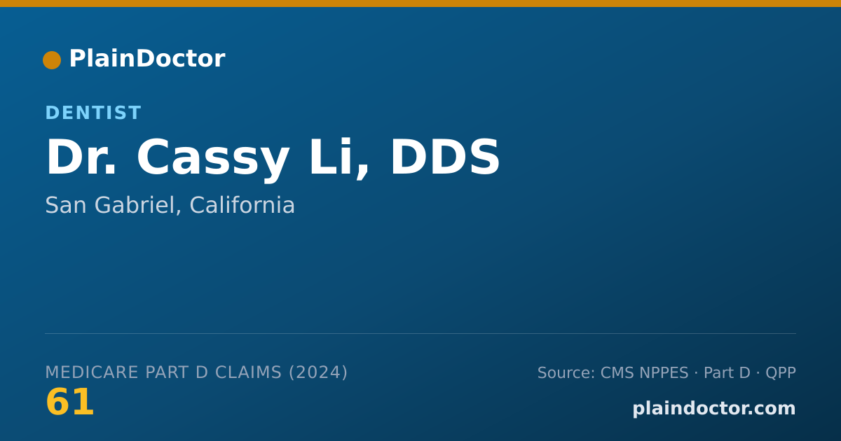 Shareable card for Cassy Li, DDS - Dentist, San Gabriel, CA