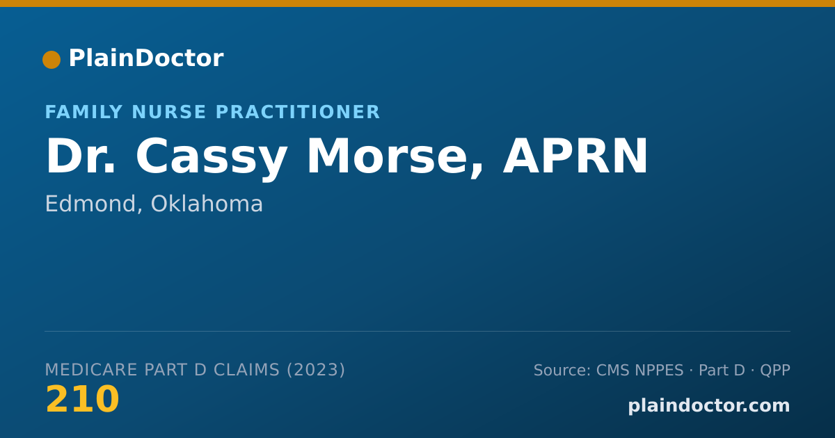 Shareable card for Cassy Morse, APRN - Family Nurse Practitioner, Edmond, OK