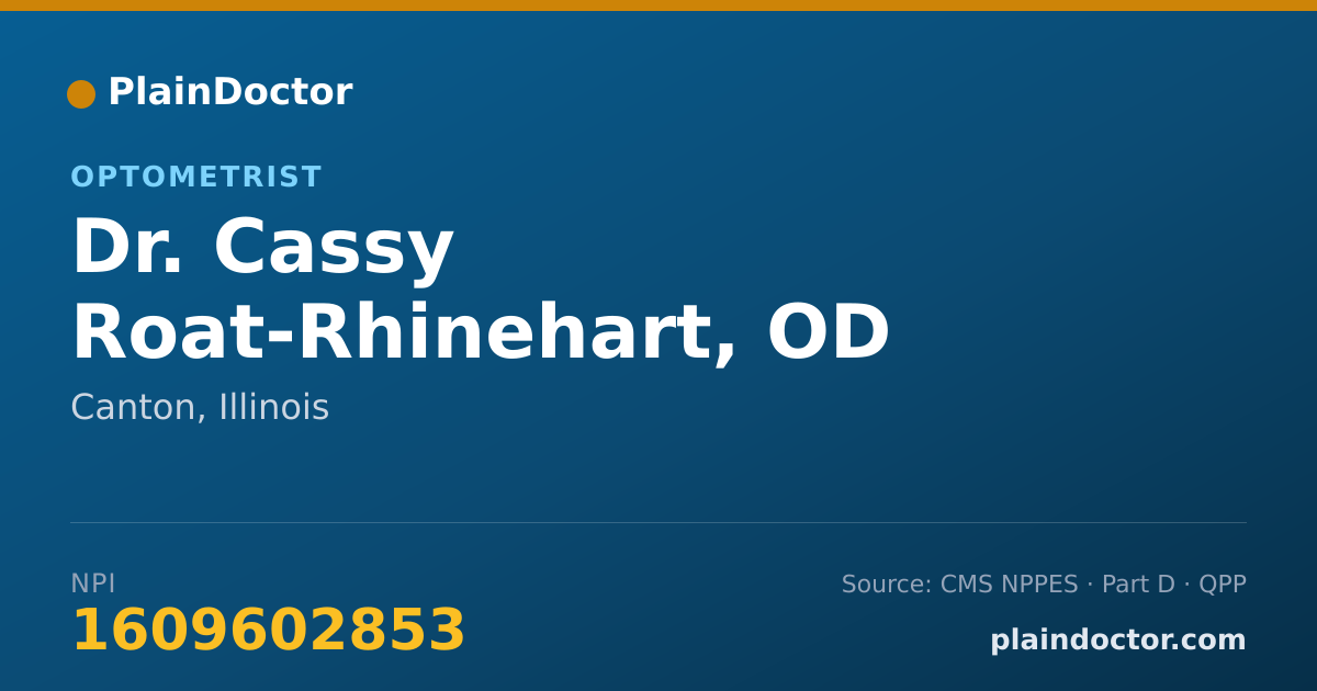 Shareable card for Cassy Roat-Rhinehart, OD - Optometrist, Canton, IL