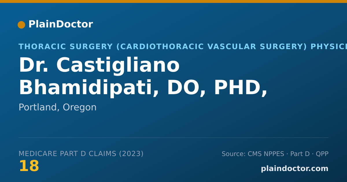 Shareable card for Castigliano Bhamidipati, DO, PHD, MSC - Thoracic Surgery (Cardiothoracic Vascular Surgery) Physician, Portland, OR