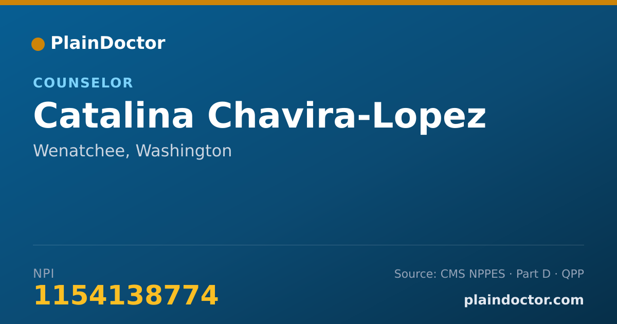 Shareable card for Catalina Chavira-Lopez - Counselor, Wenatchee, WA