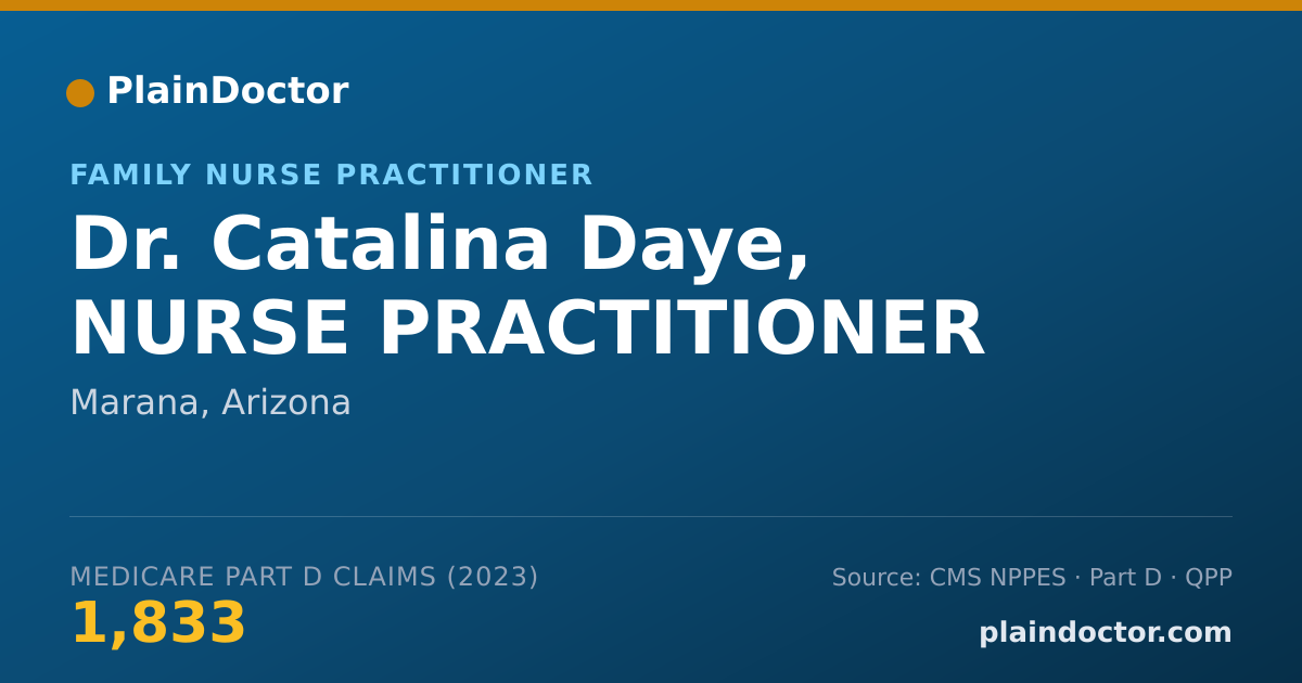 Shareable card for Catalina Daye, NURSE PRACTITIONER - Family Nurse Practitioner, Marana, AZ