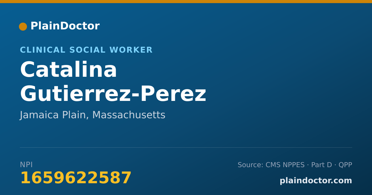 Shareable card for Catalina Gutierrez-Perez - Clinical Social Worker, Jamaica Plain, MA