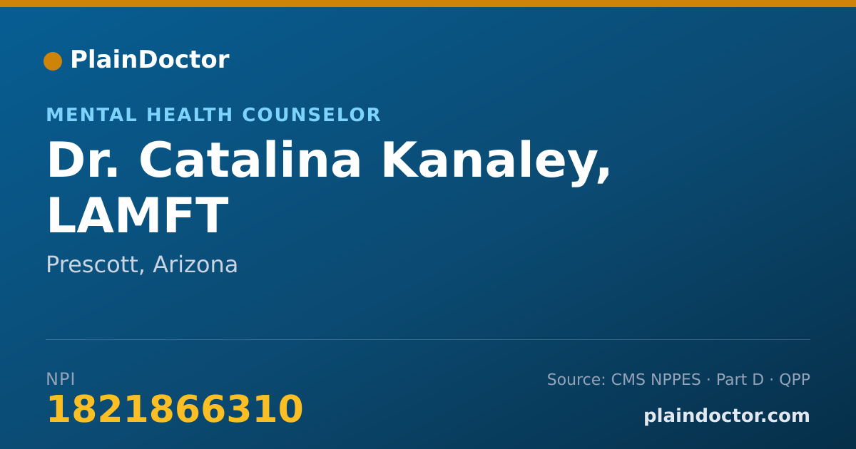 Shareable card for Catalina Kanaley, LAMFT - Mental Health Counselor, Prescott, AZ
