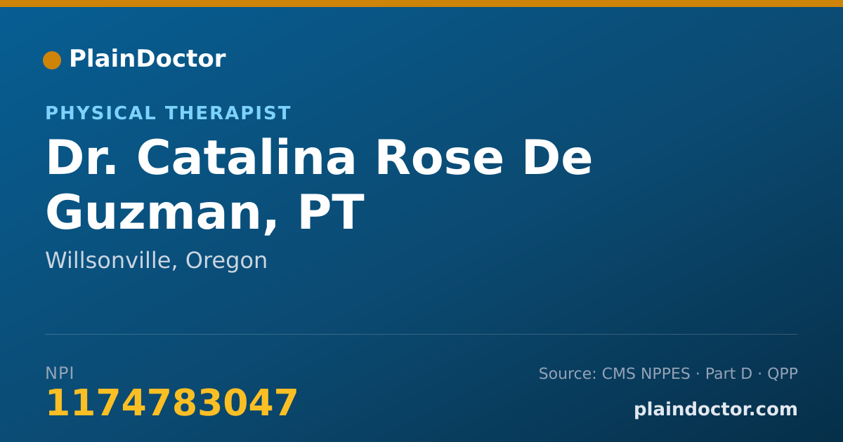 Shareable card for Catalina Rose De Guzman, PT - Physical Therapist, Willsonville, OR