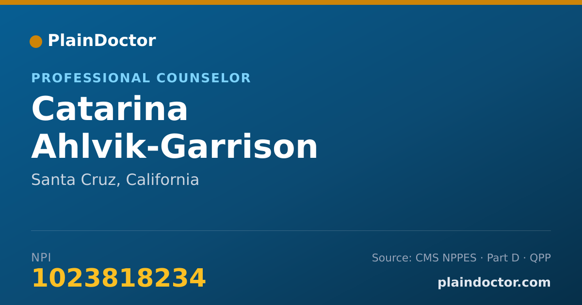 Shareable card for Catarina Ahlvik-Garrison - Professional Counselor, Santa Cruz, CA
